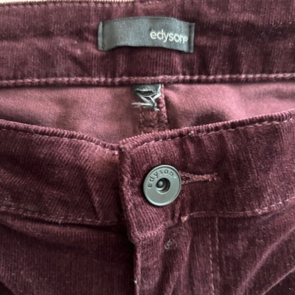 Edyson Chelsea Bootcut Burgundy/Purple Corduroy Pants Size 32 - Picture 6 of 8